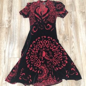 Vivienne Tam black and burgundy dress - Size 2